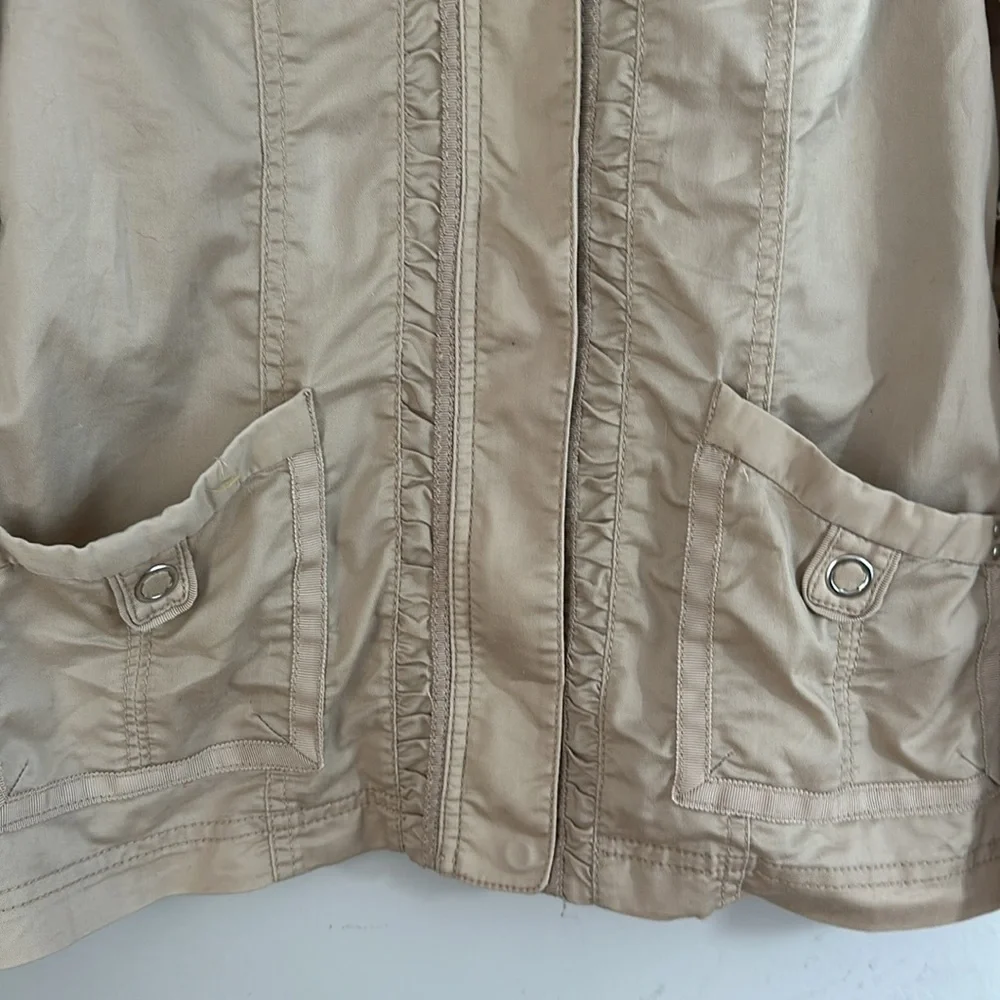 White House, black market, beige cotton blend jacket size 6 - Picture 4 of 11